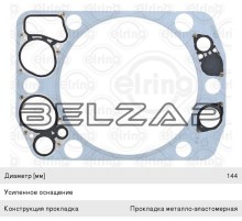 Прокладка головки блока MAN дв.D2840, 42, 48, 65, 66 (на 1 цилиндр) ELRING